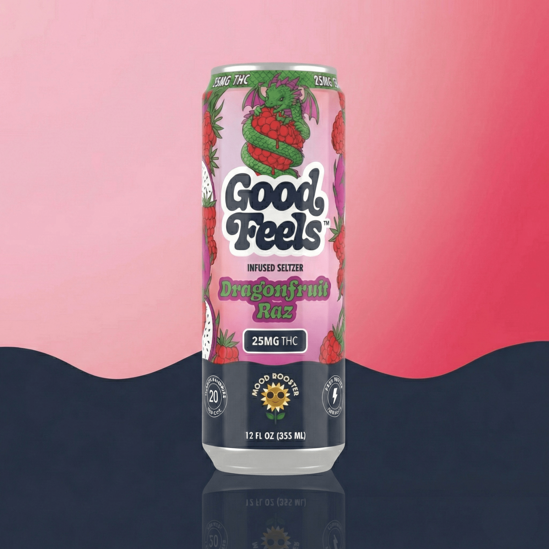 Good Feels Dragonfruit Raz THC Seltzer | 25MG THC Drink