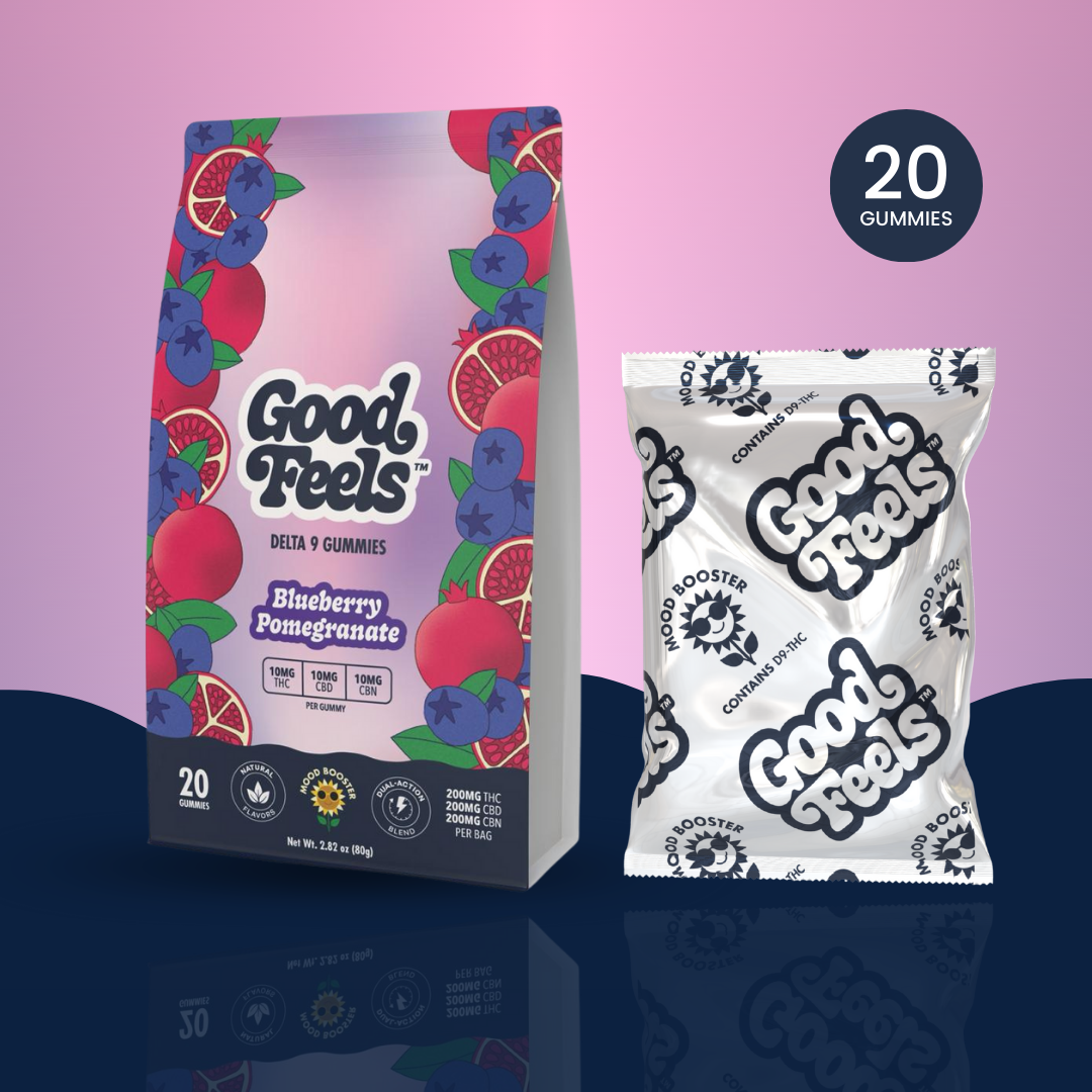Blueberry Pomegranate 10mg THC + CBD + CBN Gummies