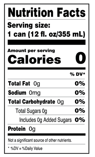 Good Feels Grapefruit Infused Seltzer label with nutritional information.