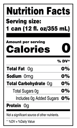 Good Feels Blood Orange infused seltzer label with nutritional information and branding elements.