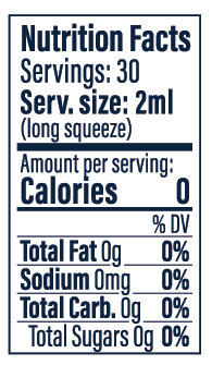 Good Feels THC Lemonade Beverage Enhancer nutrition label.
