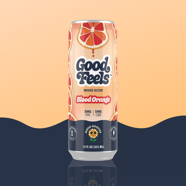 Blood Orange THC Seltzer – 5mg THC + CBD | Good Feels