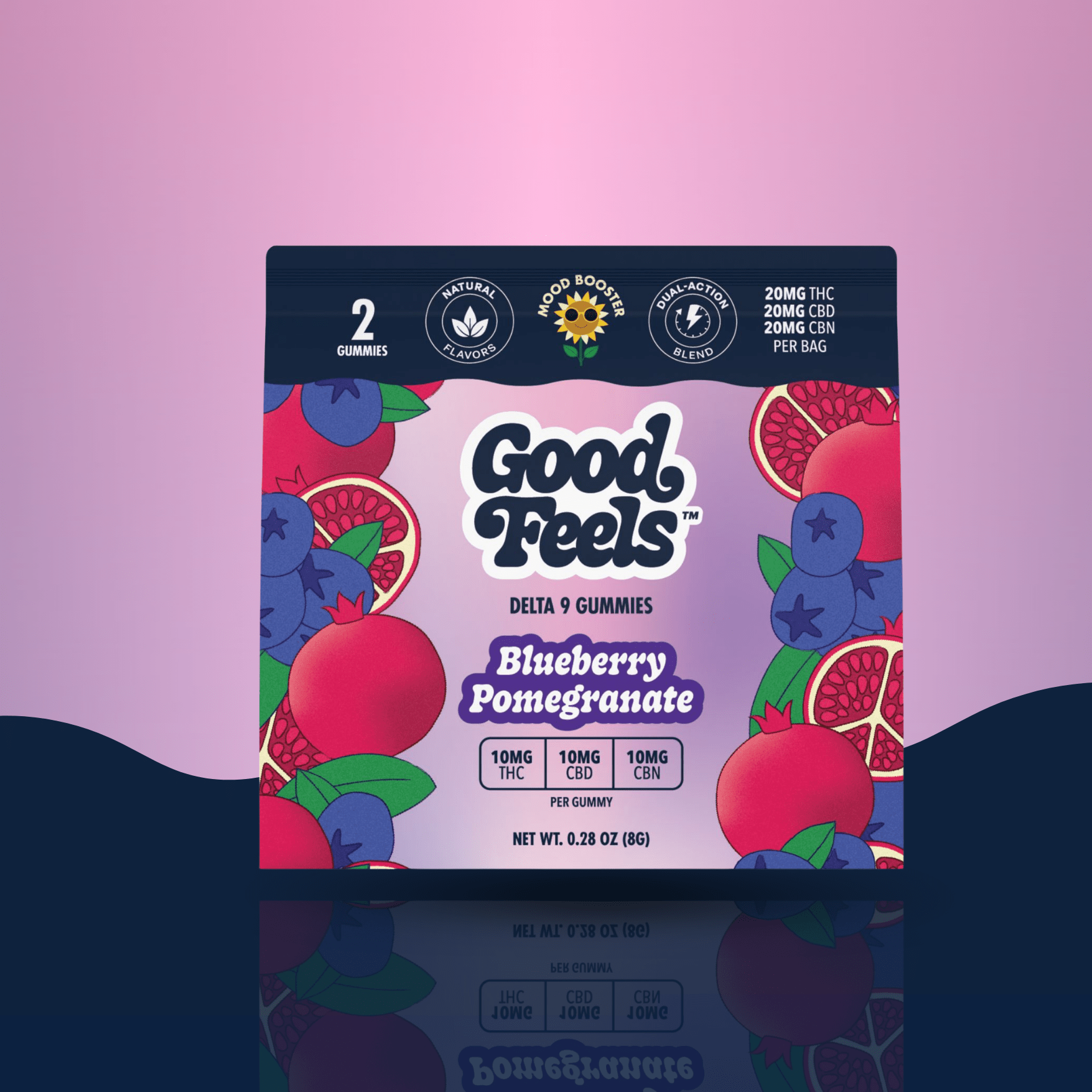 Blueberry Pomegranate Gummies 2 - pack Sample - Good Feels