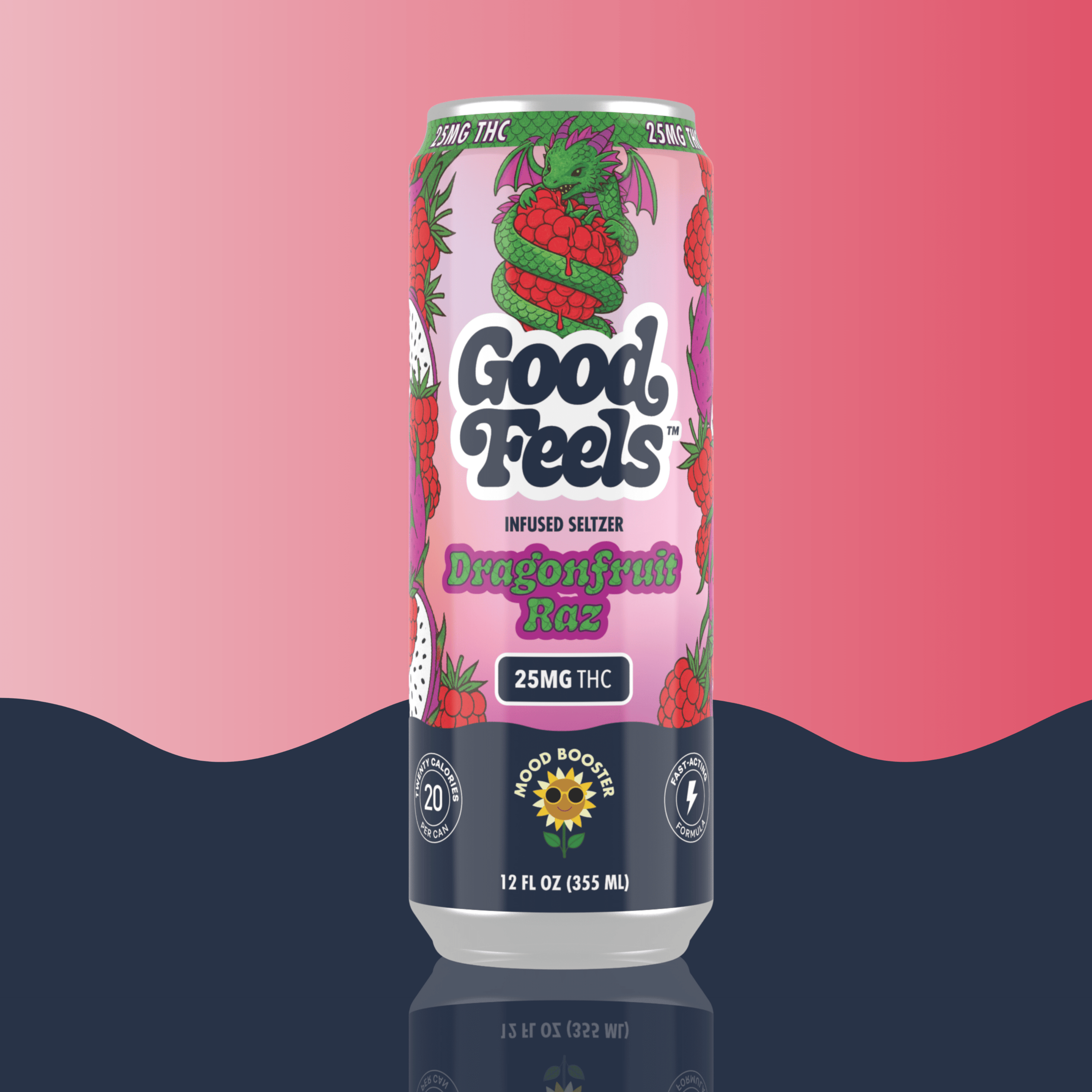 Good Feels Dragonfruit Raz THC Seltzer | 25MG THC Drink Good Feels Dragonfruit Raz THC Seltzer | 25MG THC Drink