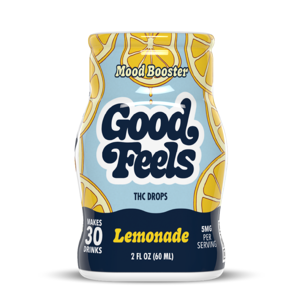 Good Feels Lemonade THC Drops beverage enhancer bottle