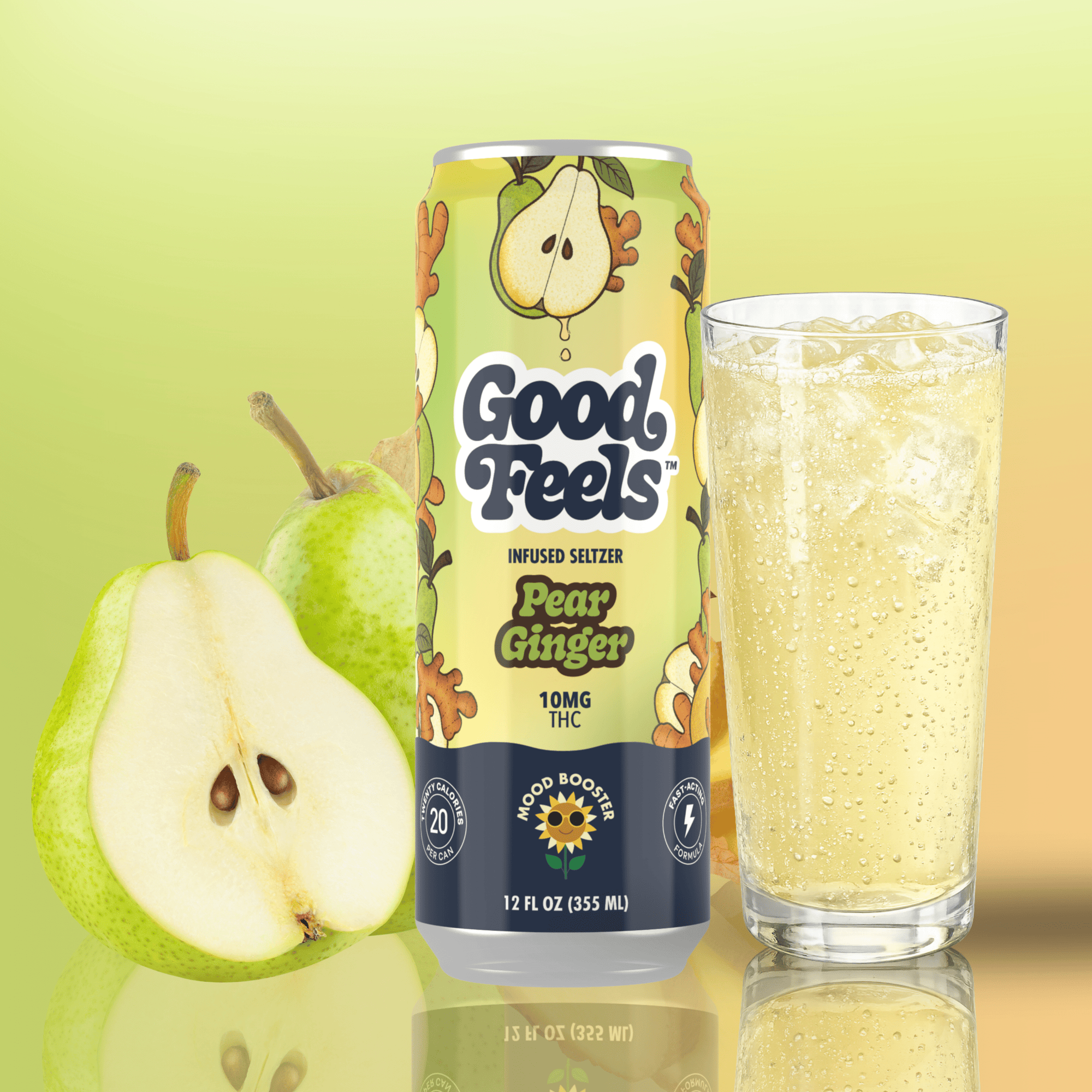 Pear Ginger 10mg THC Seltzer - Good Feels