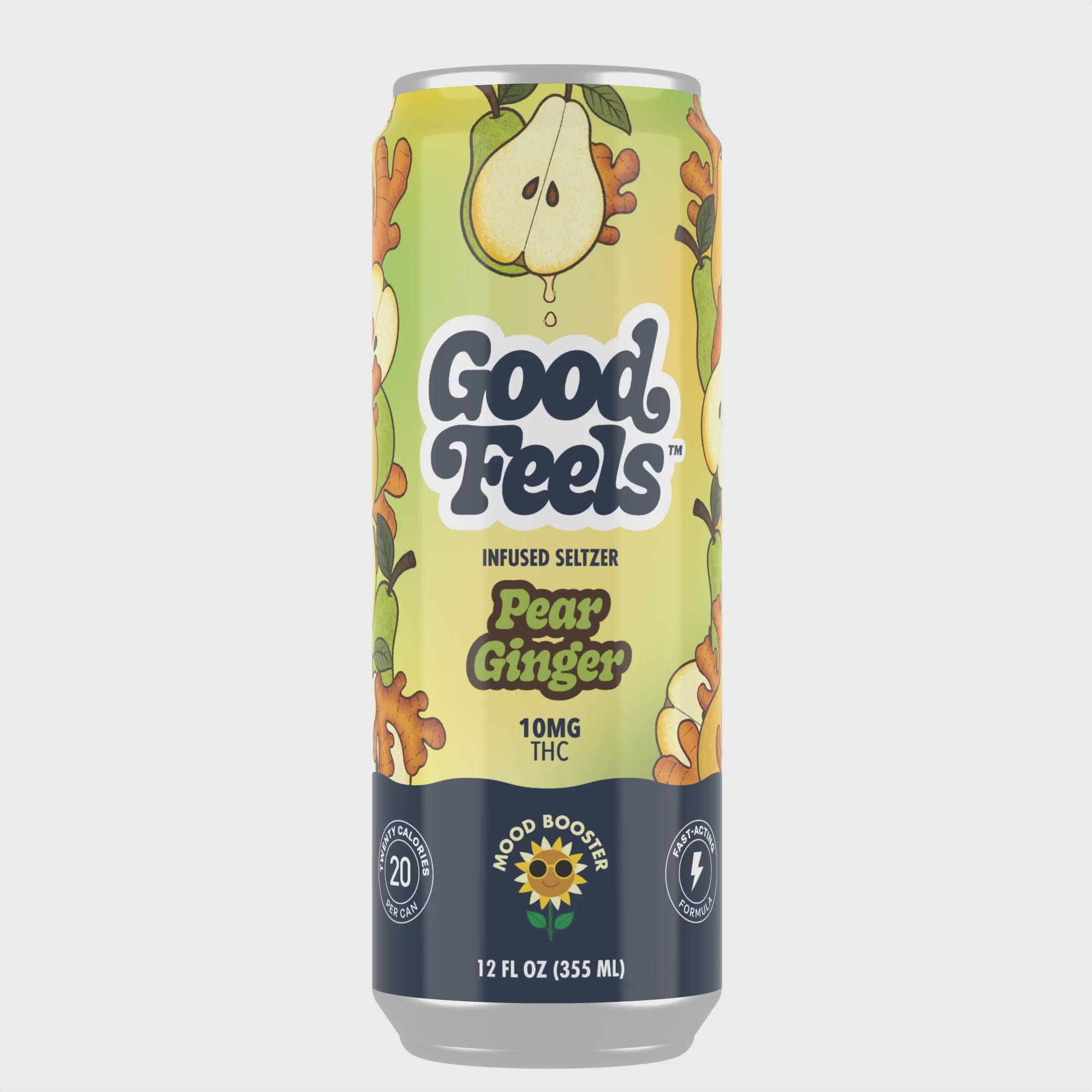 360 video of the Good Feels Pear Ginger Infused Seltzer
