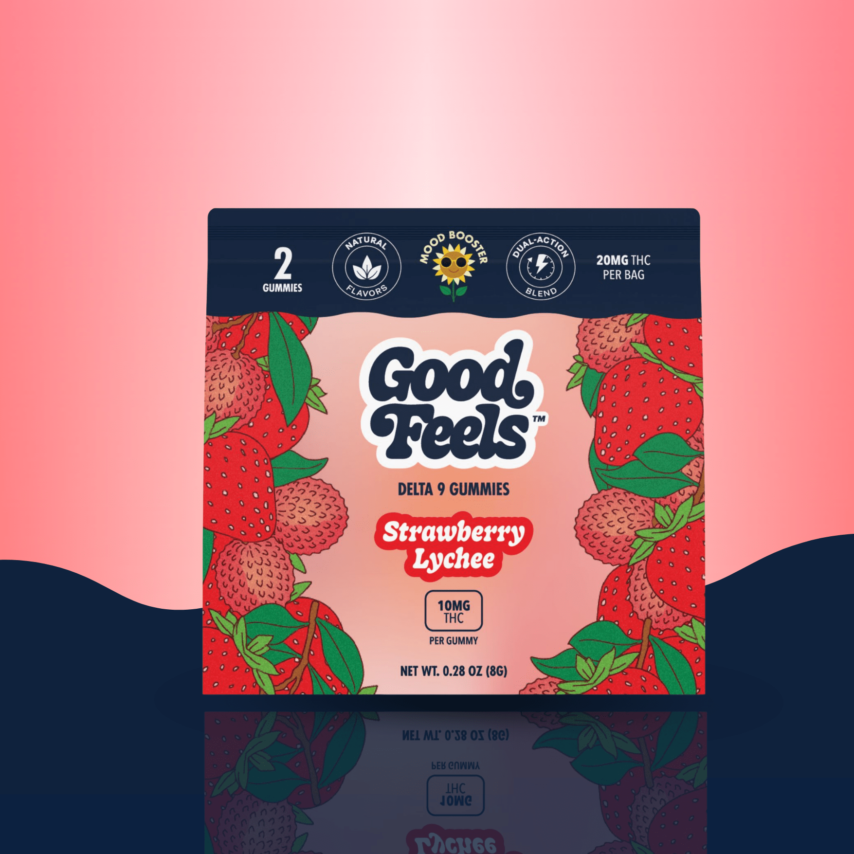 Strawberry Lychee Gummies 2 - pack Sample - Good Feels
